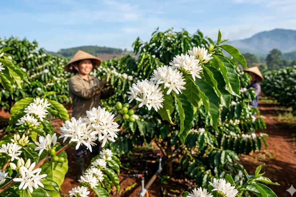 bi-quyet-ca-phe-ra-hoa-dong-loat-image copy Ứng dụng kỹ thuật ép nước và quản lý dinh dưỡng giúp vườn cà phê ra hoa đồng loạt, đậu trái đều.