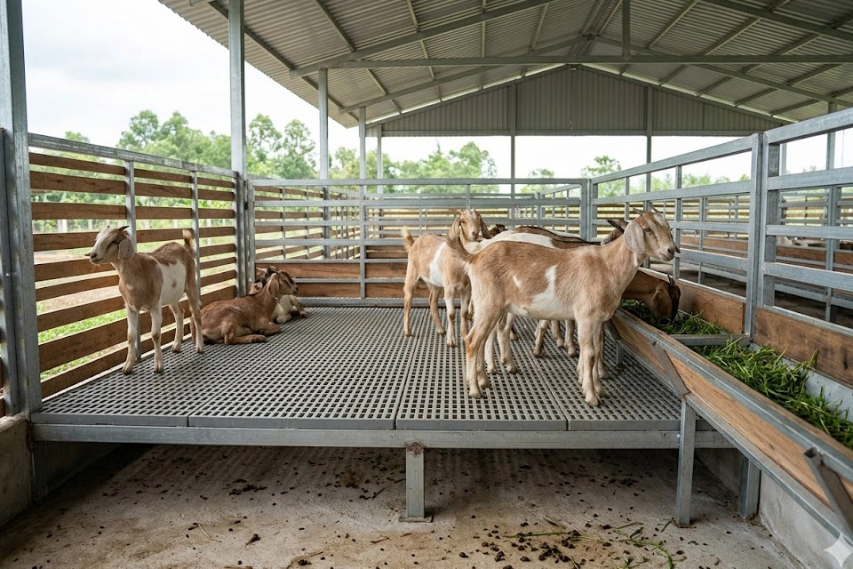 ky-thuat-xay-chuong-de-san-luoi copy Chuồng nuôi dê sử dụng sàn lưới giúp đảm bảo vệ sinh và thông thoáng.