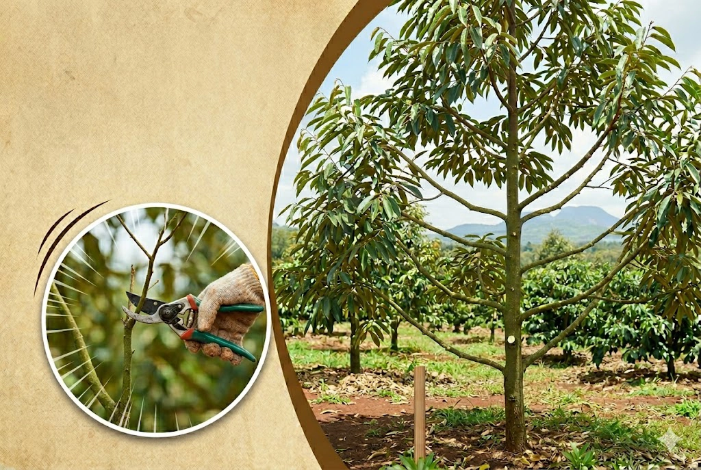 tia-canh-sau-rieng copy Xây khung lực, cắt cành đúng cho sầu riêng